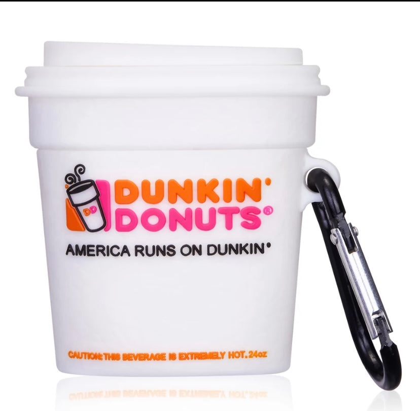 White Dunkin Donuts AirPod Case