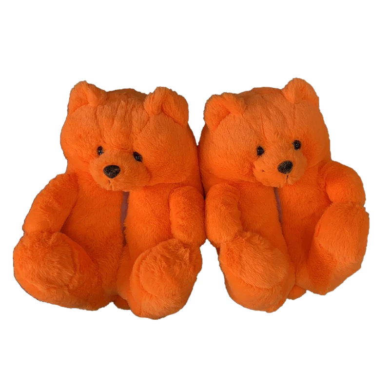 Orange - Teddy Bear Slippers