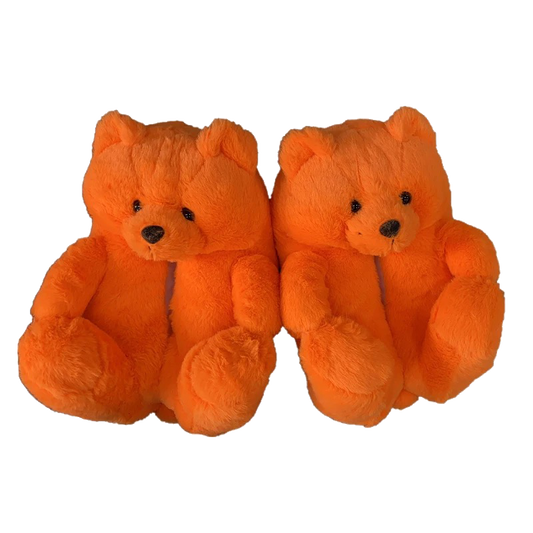 Orange - Teddy Bear Slippers