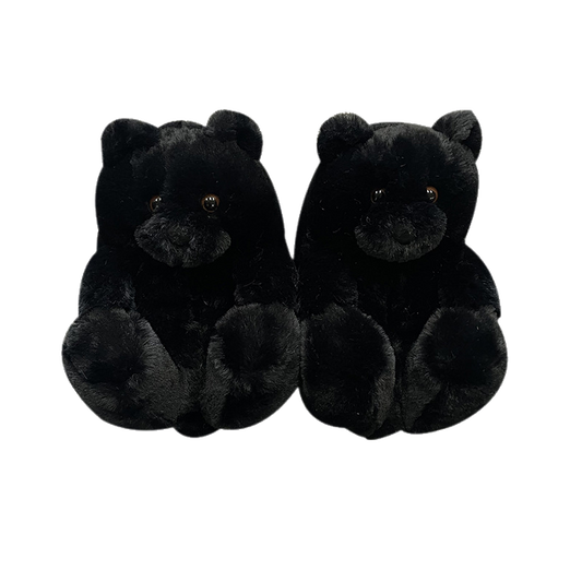 Black - Teddy Bear Slippers